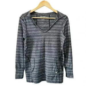 Champion Active Pullover Workout Top Athletic Gym Hoodie Black Grey  SpaceDye XS